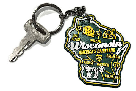 Key with Wisconsin Key Chain